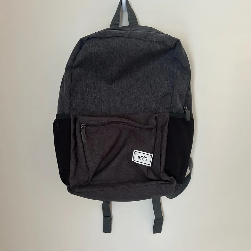 Solo New York Backpack Black And Charcoal‎ From Recycled Bottles 18”x12”